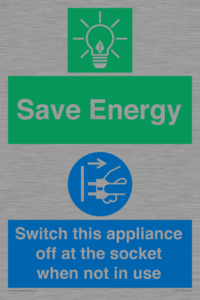 Save Energy, Switch this appliance off at the socket when not in use